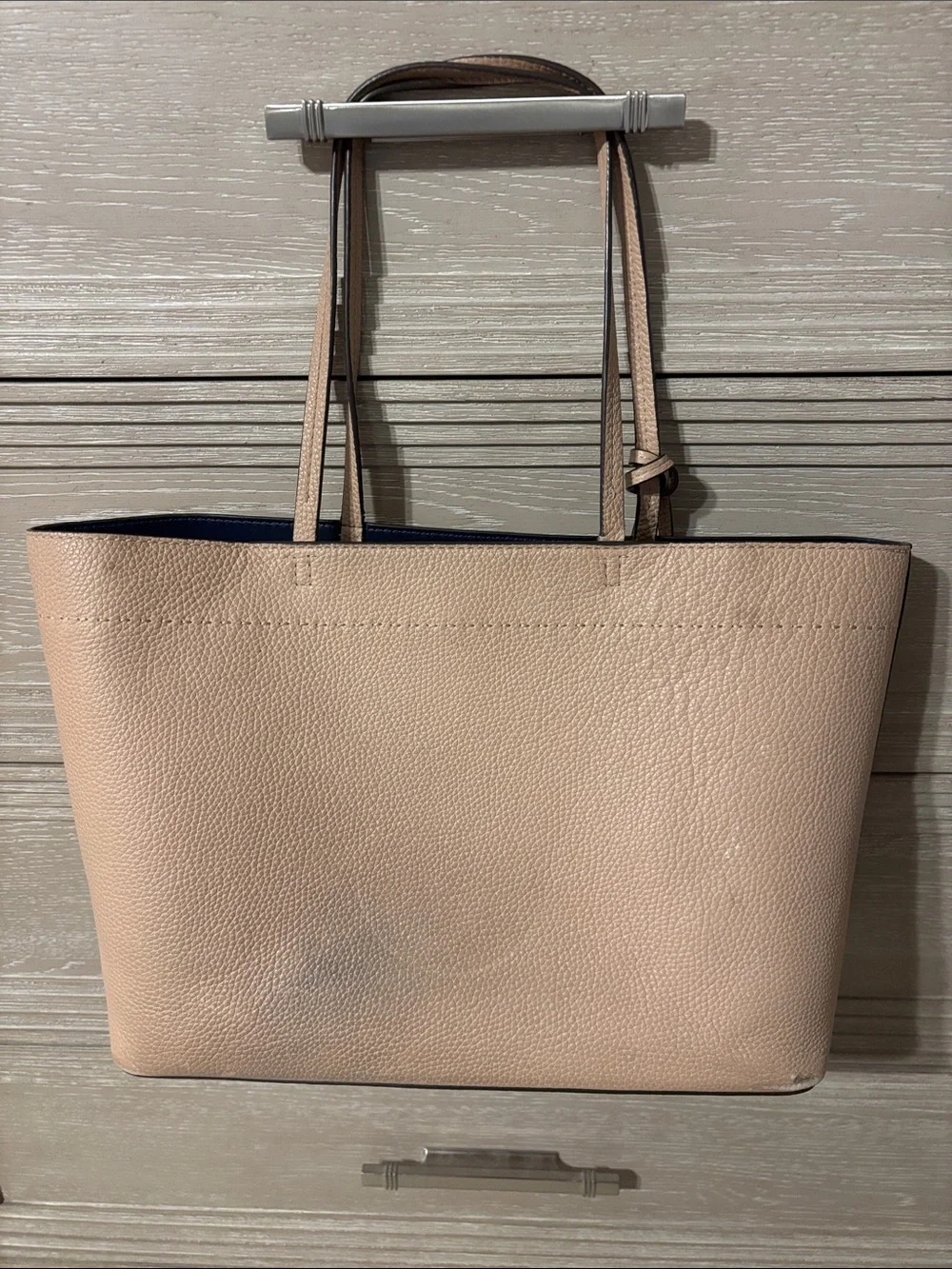 Tory Burch Pale Pink Pebbled Leather Tote
